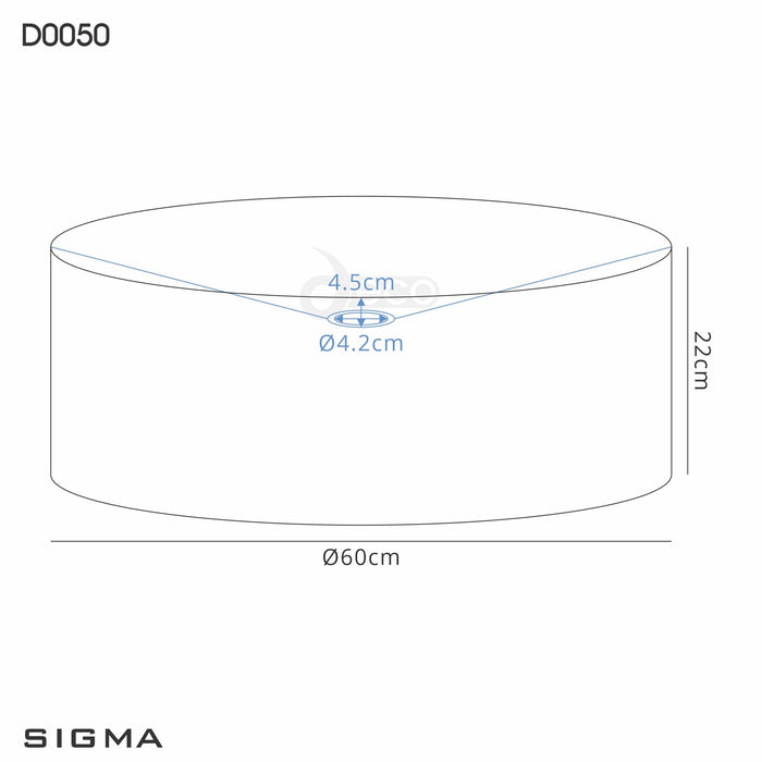 Deco Sigma Round Cylinder, 600 x 220mm Faux Silk Fabric Shade, Black/White Laminate • D0050