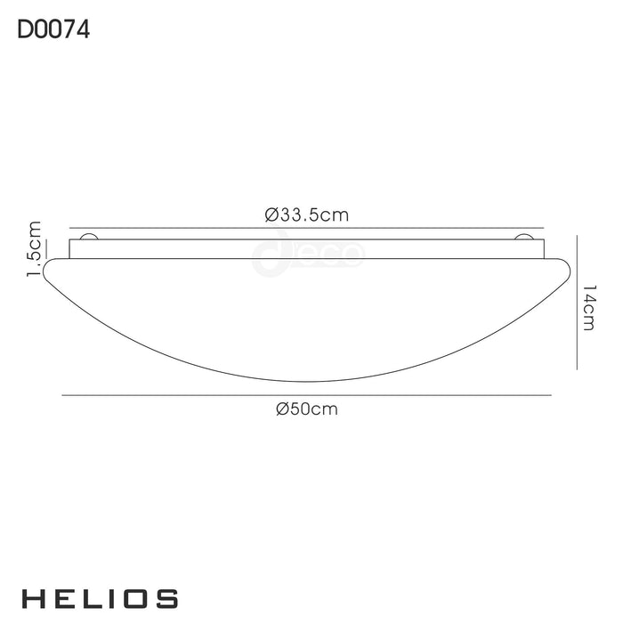 Deco Helios Ceiling,500mm Round,30W 1800lm LED White 4000K • D0074