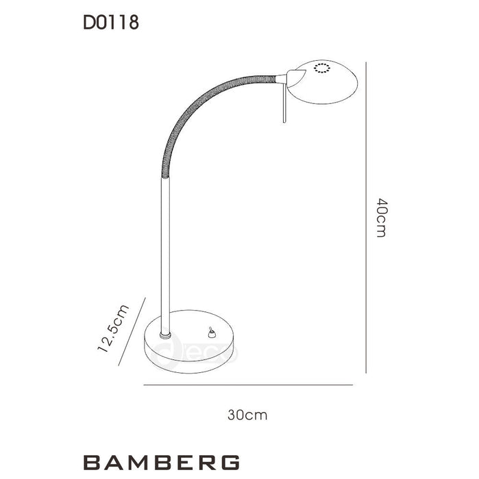Deco Bamberg Table Lamp 1 Light G9 Satin Nickel • D0118
