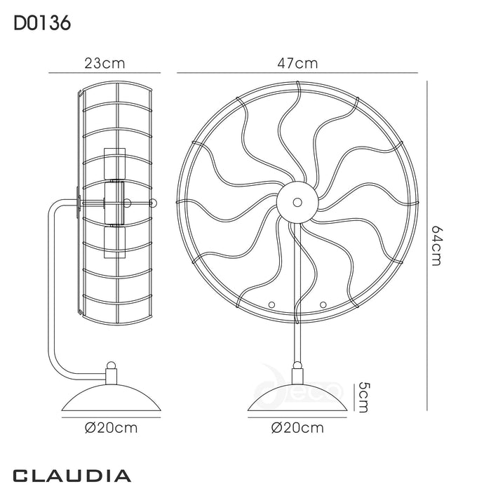 Deco Claudia Table Lamp 5 Light E27 Black • D0136