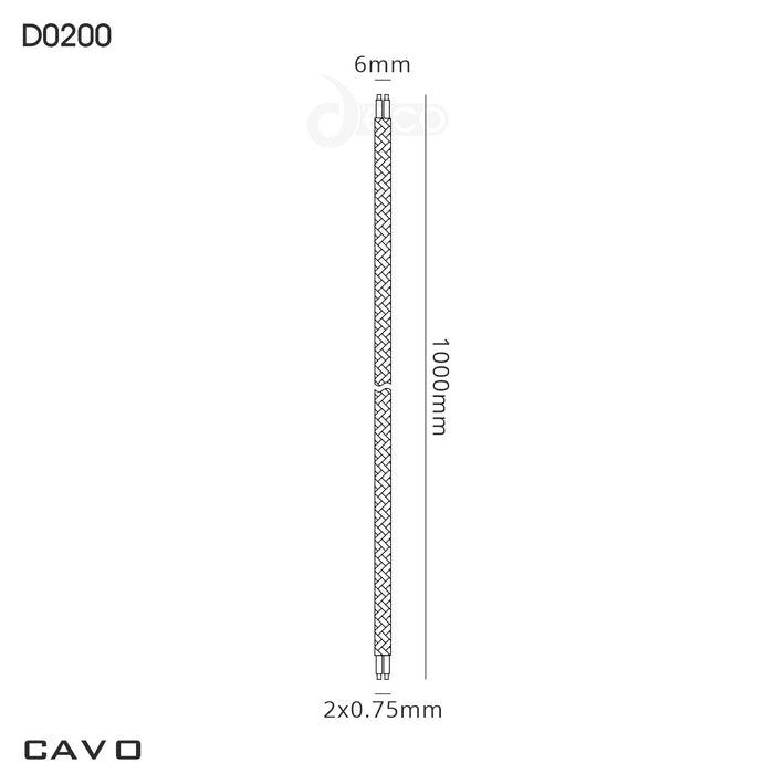 Deco Cavo 1m Black Braided 2 Core 0.75mm Cable VDE Approved (qty ordered will be supplied as one continuous length) • D0200
