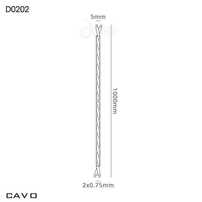 Deco Cavo 1m Clear Twisted 2 Core 0.75mm Cable VDE Approved (qty ordered will be supplied as one continuous length) • D0202