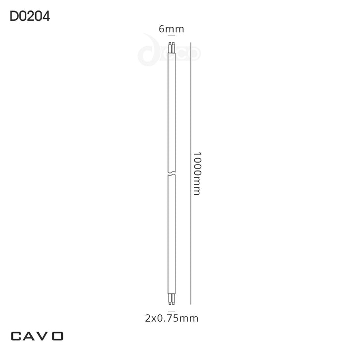 Deco Cavo 1m White PVC 2 Core 0.75mm Cable VDE Approved (qty ordered will be supplied as one continuous length) • D0204
