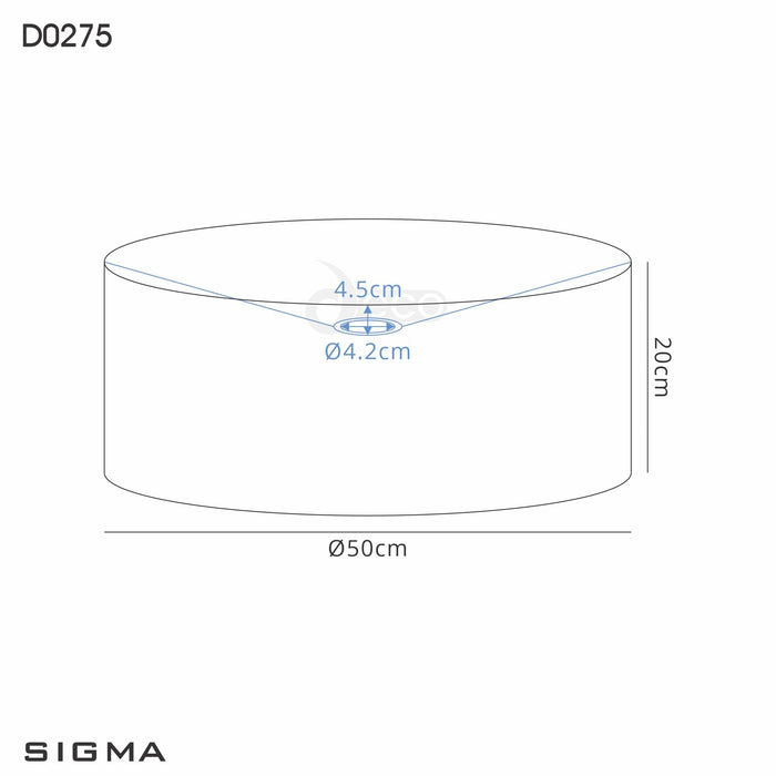 Deco Sigma Round Cylinder, 500 x 200mm Faux Silk Fabric Shade, Ivory Pearl/White Laminate • D0275