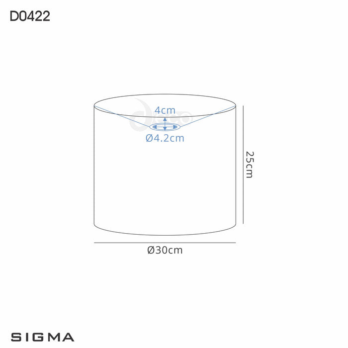 Deco Sigma Round Cylinder, 300mm x 250mm Faux Silk Fabric Shade, Ivory Pearl/White Laminate • D0422