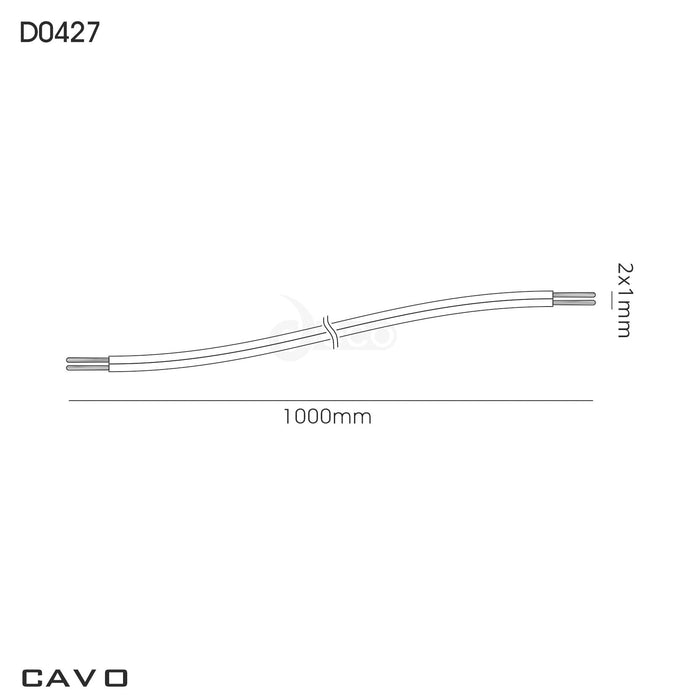 Deco Cavo 1m Clear 2 Core 1.0mm Flat Cable VDE Approved (qty ordered will be supplied as one continuous length) • D0427