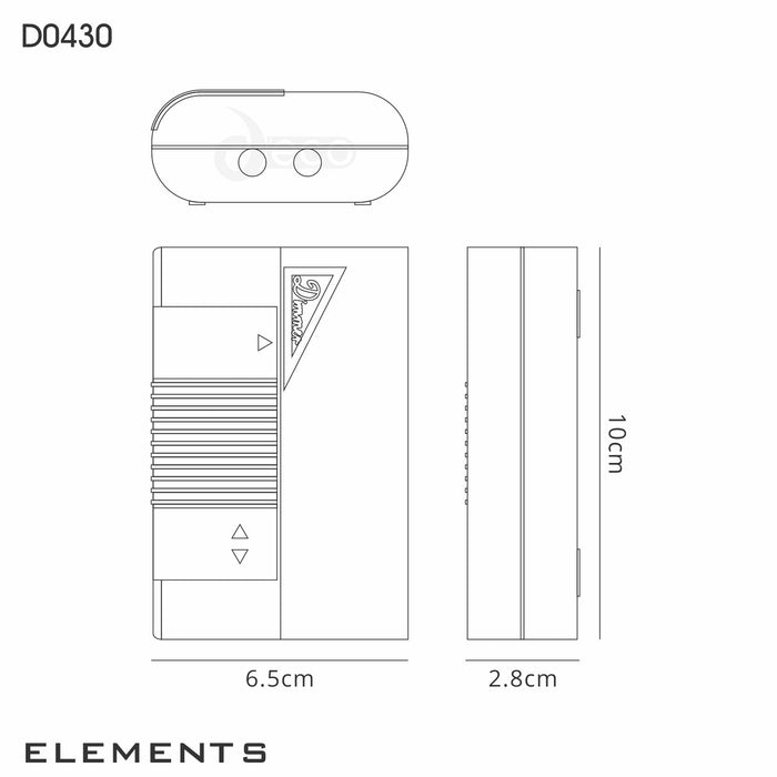 Deco Elements Inline Dimmer, 75-300W, Black • D0430