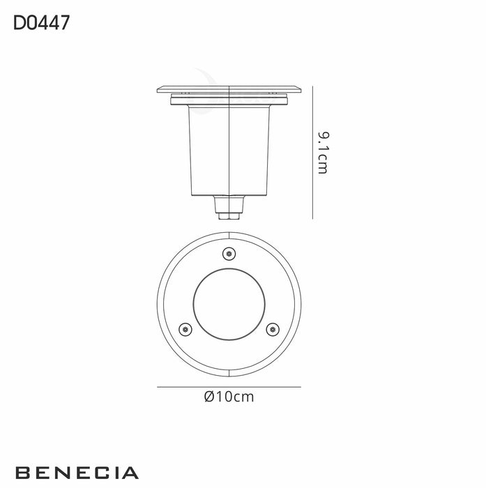 Deco Benecia GU10 Round Inground Light, Stainless Steel 316L, IP67, Cut Out: 68mm • D0447