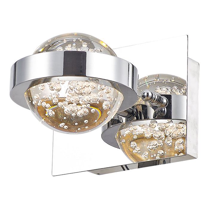 Dar Lighting Livia LED Wall Light Polished Chrome & Glass Sphere • LIV0750
