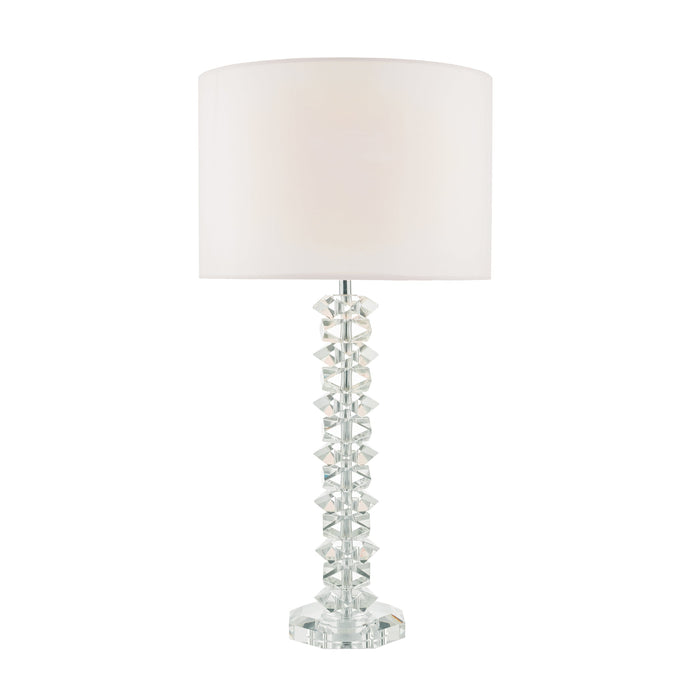 Dar Lighting Mina Table Lamp Polished Chrome & Crystal With Shade • MIN4208