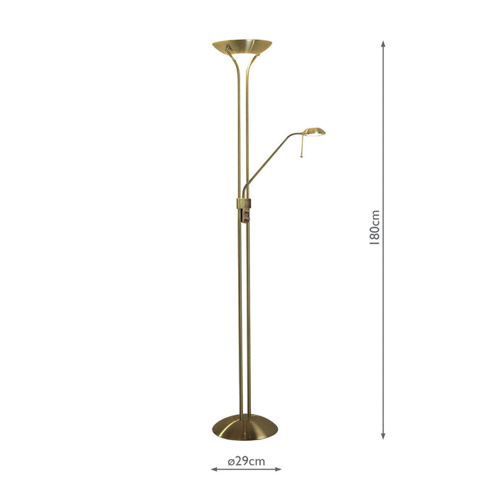 Dar Lighting Montana Mother & Floor Lamp Antique Brass • MON4975