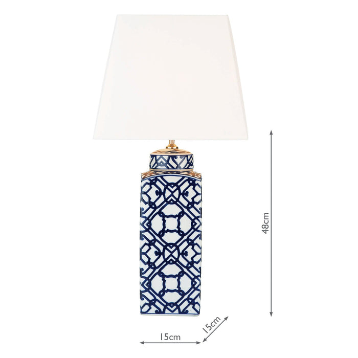 Dar Lighting Mystic Table Lamp Blue And White Base Only • MYS4223