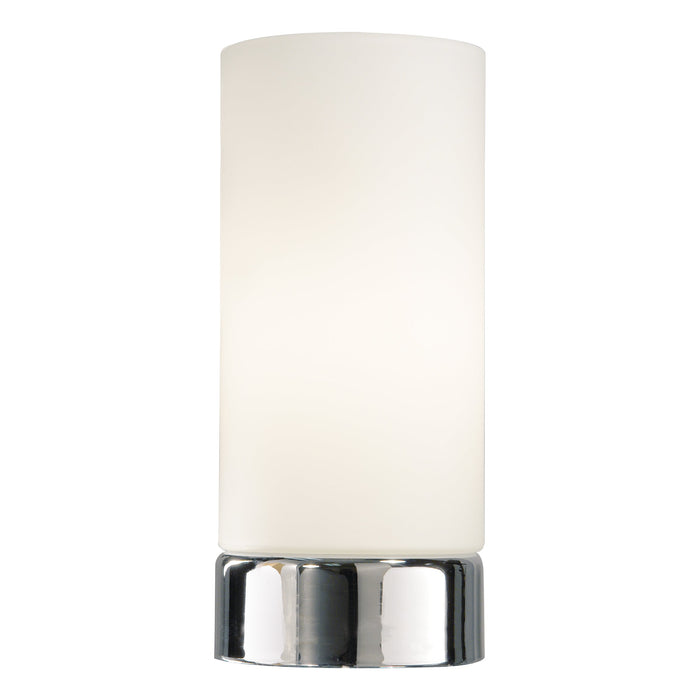 Dar Lighting Owen Touch Table Lamp Polished Chrome Opal Glass • OWE4050
