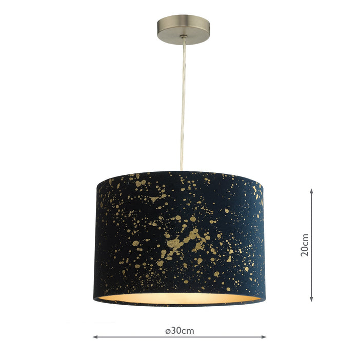 Dar Lighting Oxi Easy Fit Navy Blue Shade with Gold Speckle • OXI6523