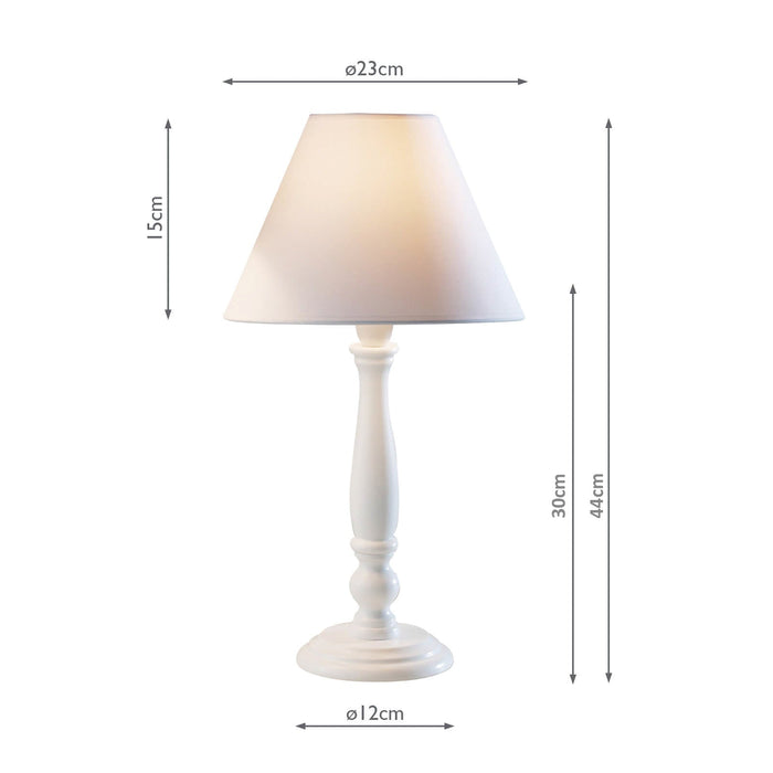 Dar Lighting Regal Small Table Lamp White With Shade • REG422