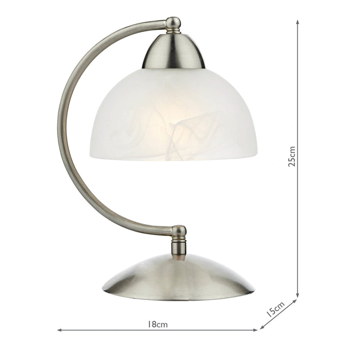 Dar Lighting Saxby Touch Table Lamp Satin Chrome Glass • SAX4046
