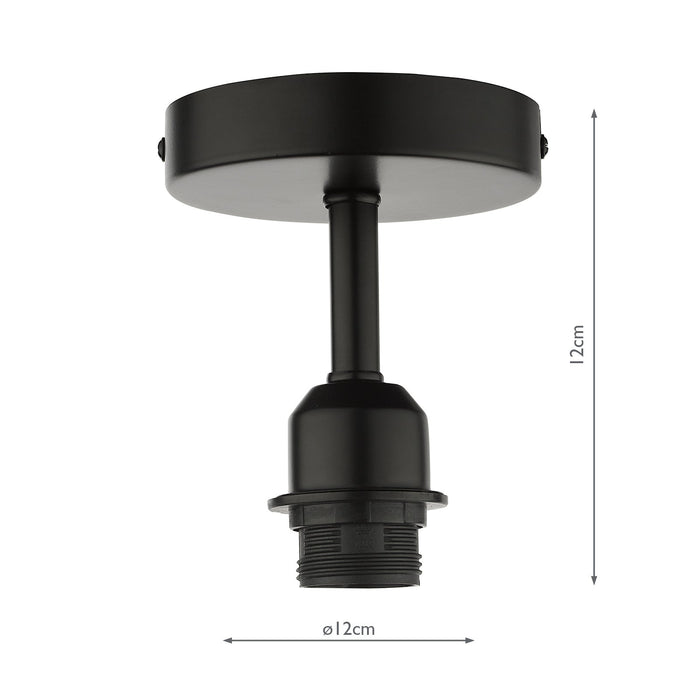 Dar Lighting SF0122 1 Light Semi Flush Suspension Matt Black Bracket Only • SF0122
