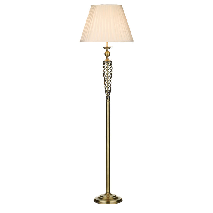 Dar Lighting Siam Floor Lamp Antique Brass With Shade • SIA4975