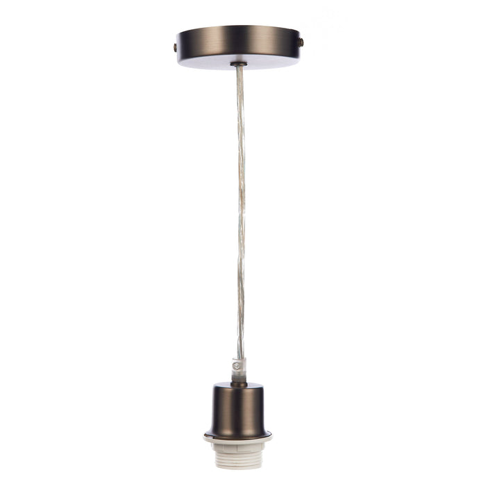 Dar Lighting 1 Light Antique Chrome E27 Suspension With Clear Cable • SP61