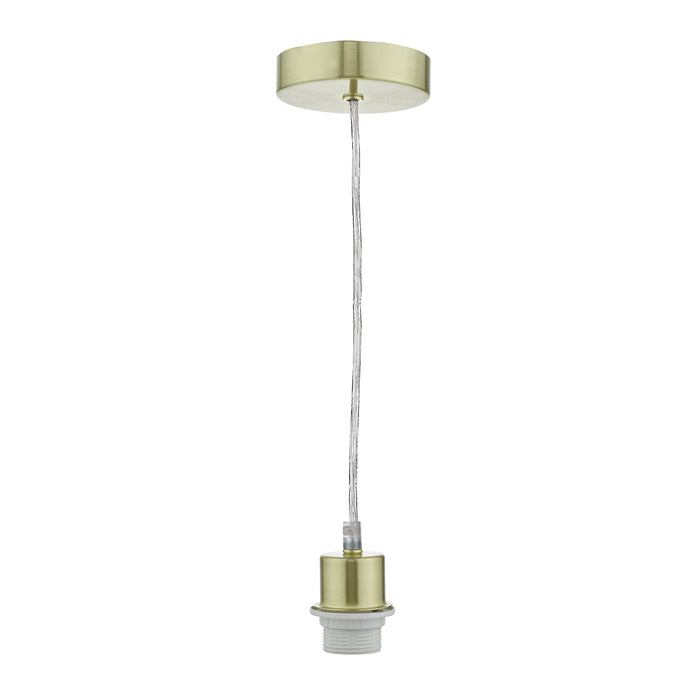 Dar Lighting 1 Light Satin Brass E27 Suspension With Clear Cable • SP63