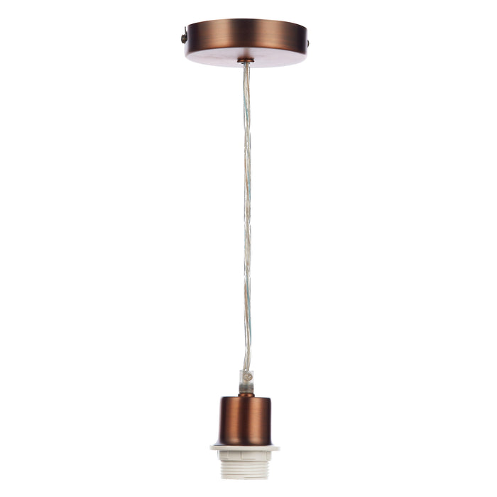 Dar Lighting 1 Light Aged Copper E27 Suspension With Clear Cable • SP64