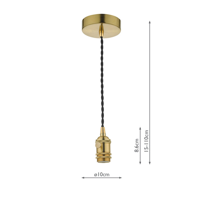 Dar Lighting Accessory 1 Light Suspension In Brass • SPB0140