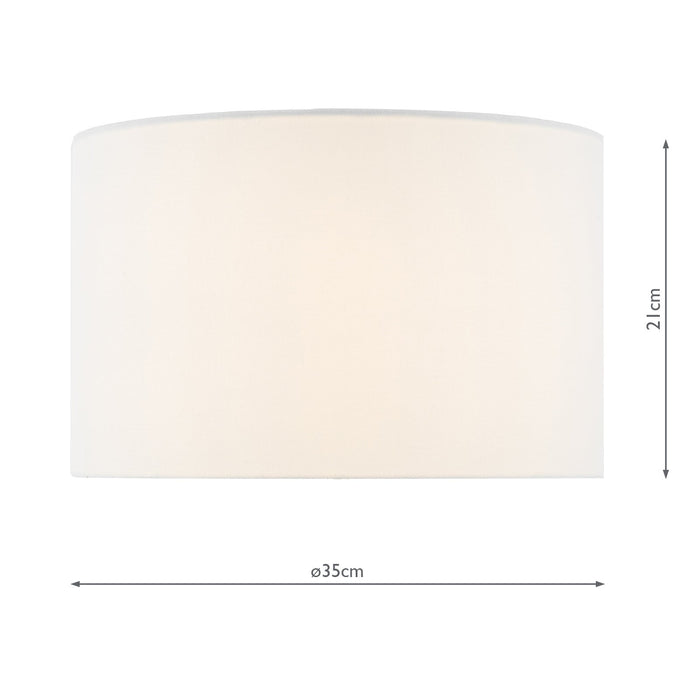 Dar Lighting Sphere White Linen Drum Shade 35cm • SPH142