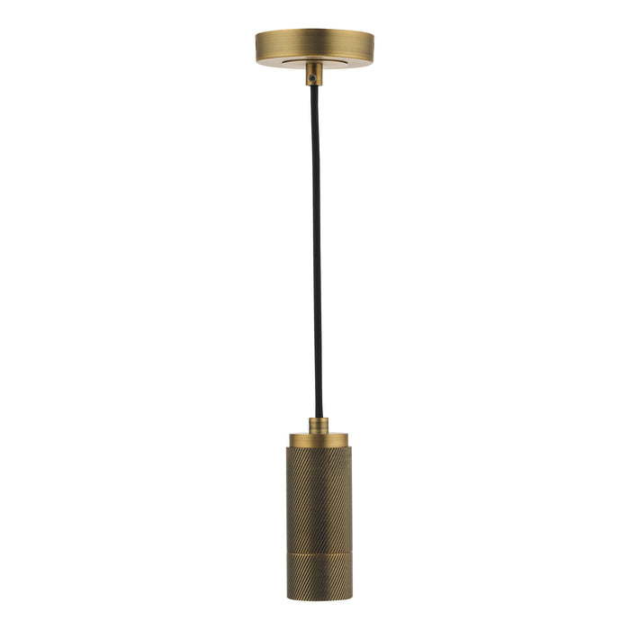 Dar Lighting 1 Light Knurled Brass E27 Suspension • SPK0140