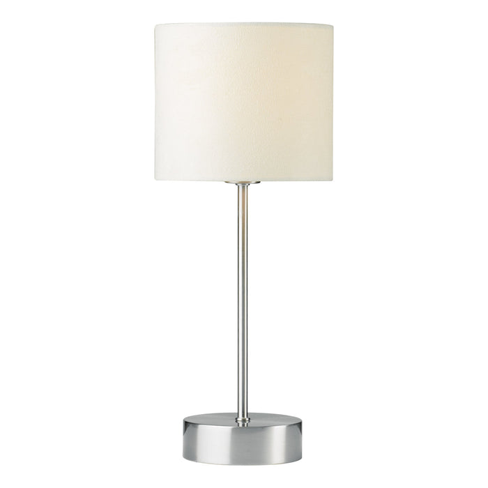 Dar Lighting Suzie Touch Table Lamp Satin Chrome With Shade • SUZ4033