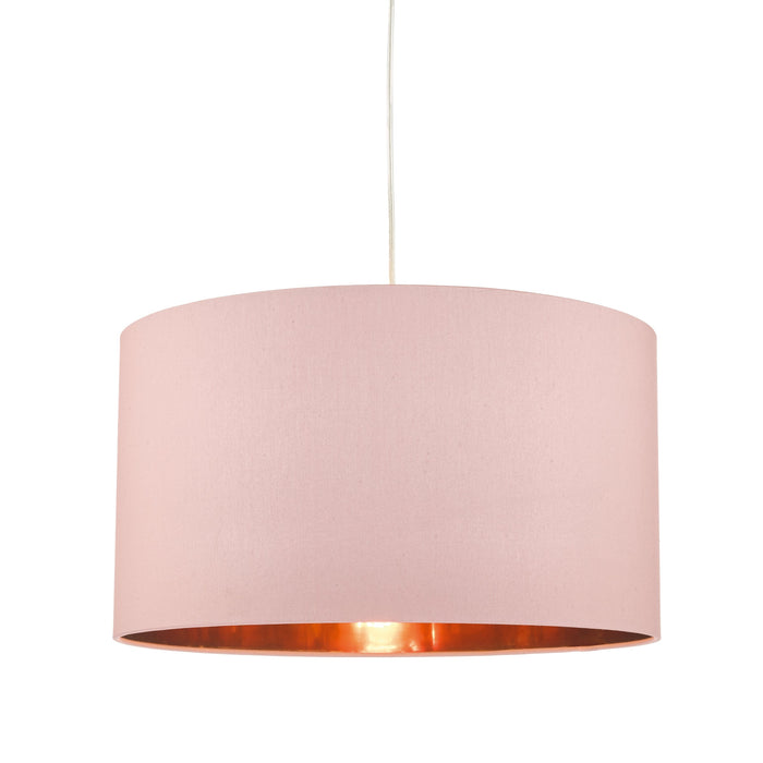 Dar Lighting Timon Easy Fit Pendant Shade Pink With Rose Gold Lining • TIM6503