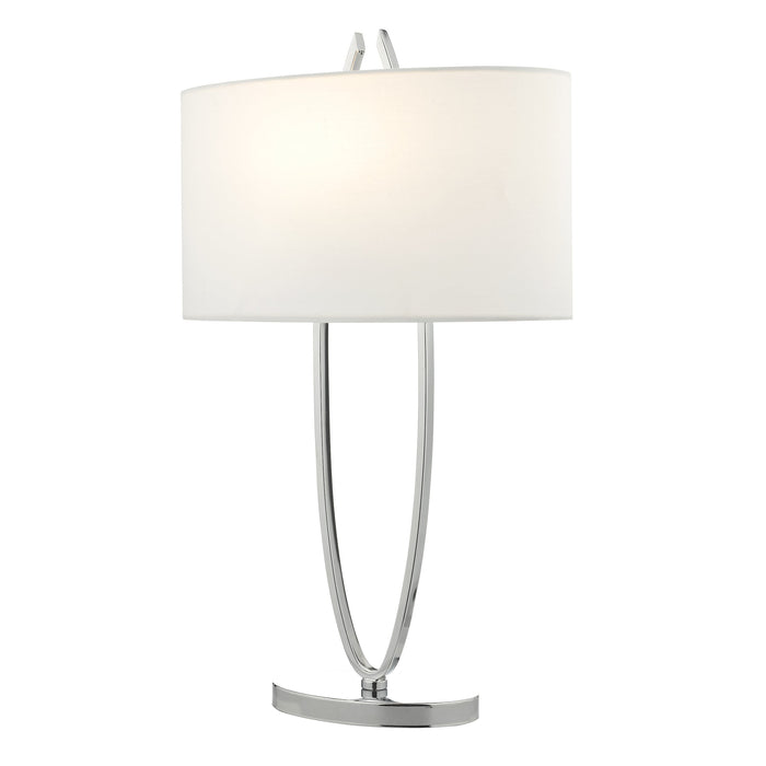 Dar Lighting Utara Table Lamp Polished Chrome With Shade • UTA4250