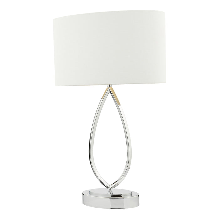 Dar Lighting Wyatt Touch Table Lamp Polished Chrome With Shade • WYA4250
