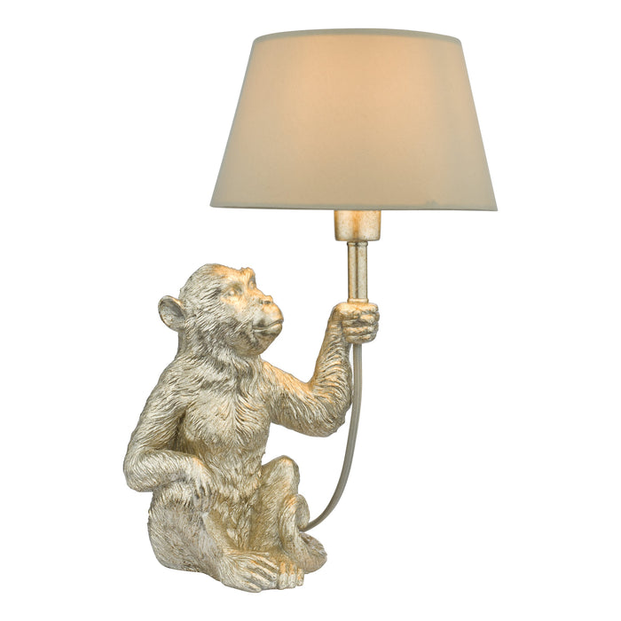 Dar Lighting Zira Monkey Table Lamp Silver With Shade • ZIR4232