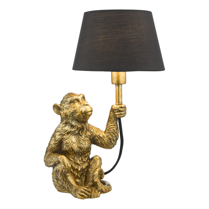 Dar Lighting Zira Monkey Table Lamp Gold With Shade • ZIR4235