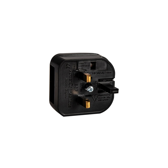 Deco Additions 3A EU-UK Black Flip Model Plug Converter • D0711