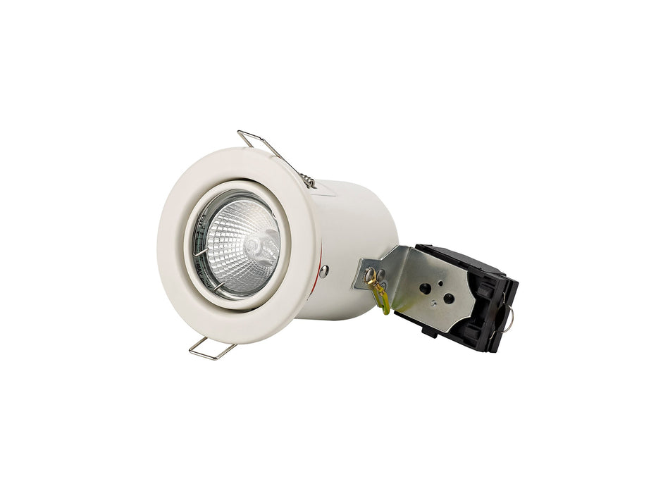 Deco Agni GU10 Adjustable Fire Rated Downlight, White, Cut Out: 75mm • D0440