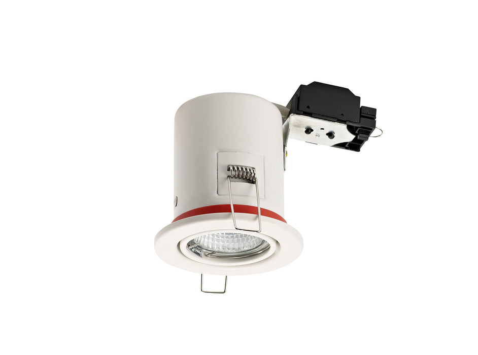 Deco Agni GU10 Adjustable Fire Rated Downlight, White, Cut Out: 75mm • D0440