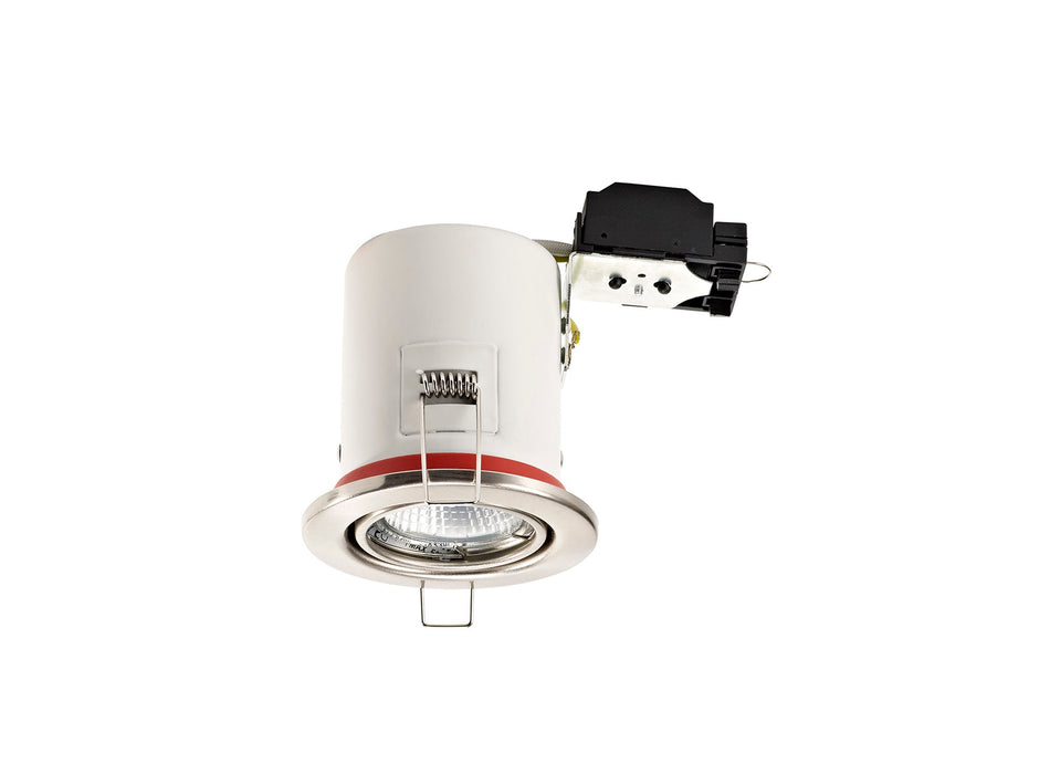 Deco Agni GU10 Adjustable Fire Rated Downlight, Satin Nickel, Cut Out: 75mm • D0441