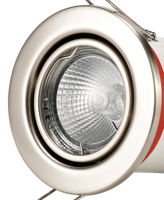 Deco Agni GU10 Adjustable Fire Rated Downlight, Satin Nickel, Cut Out: 75mm • D0441