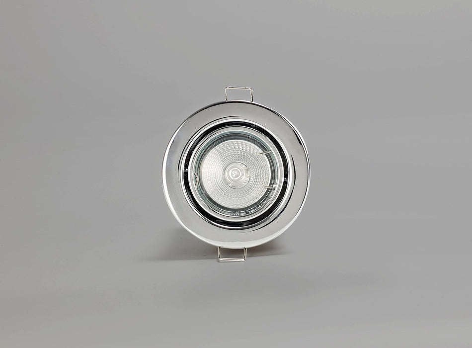 Deco Agni GU10 Adjustable Fire Rated Downlight, Polished Chrome, Cut Out: 75mm • D0442