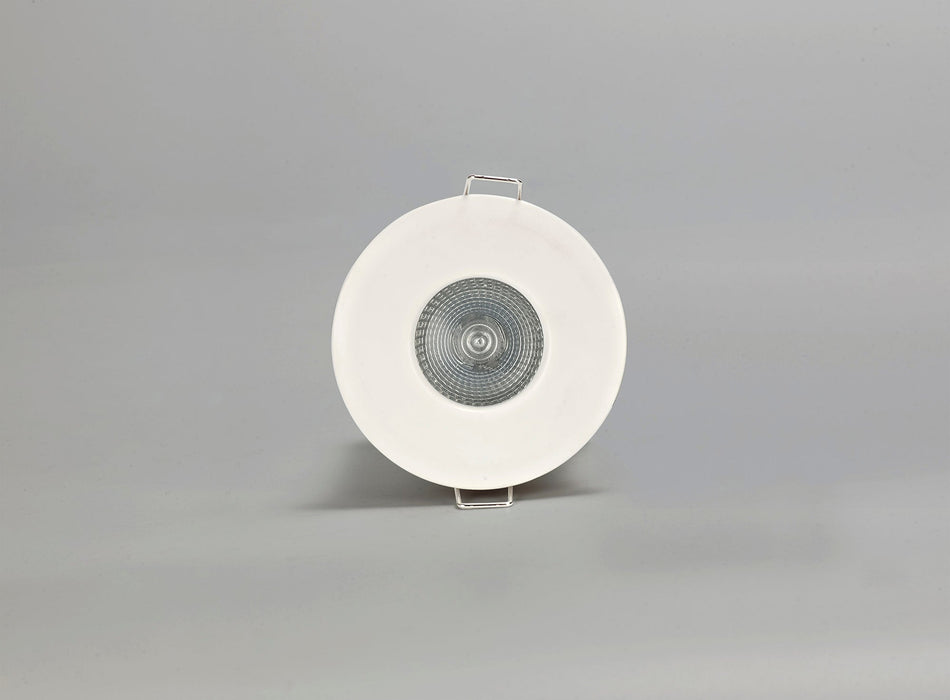 Deco Agni GU10 Fixed Fire Rated Downlight, White, IP65, Cut Out: 75mm • D0443