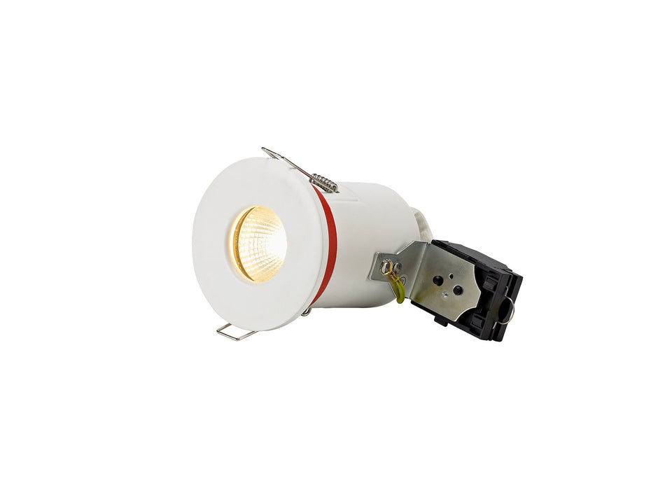 Deco Agni GU10 Fixed Fire Rated Downlight, White, IP65, Cut Out: 75mm • D0443