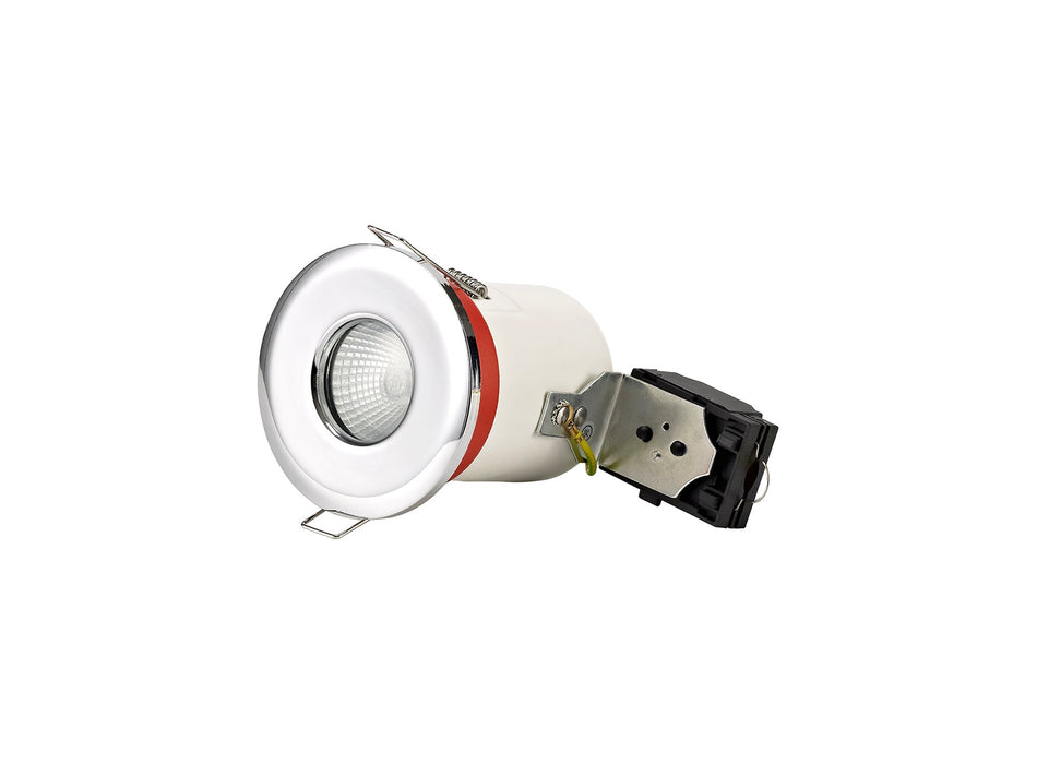 Deco Agni GU10 Fixed Fire Rated Downlight, Polished Chrome, IP65, Cut Out: 75mm • D0445