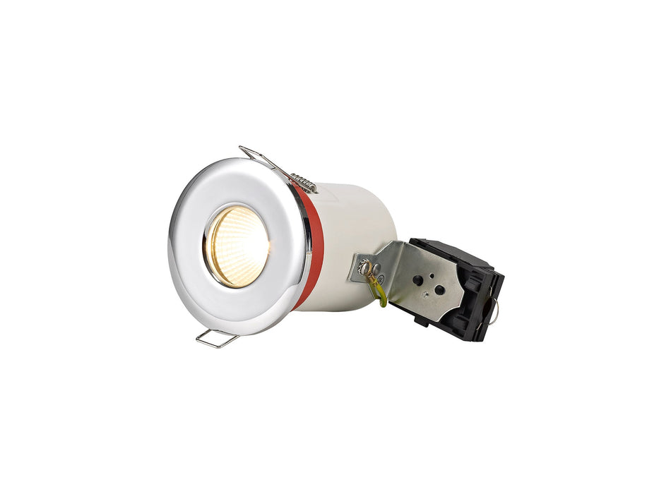 Deco Agni GU10 Fixed Fire Rated Downlight, Polished Chrome, IP65, Cut Out: 75mm • D0445