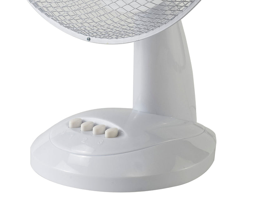Deco Airo 40W 12", 3 Speed Oscillating Desk Fan, White • D0433