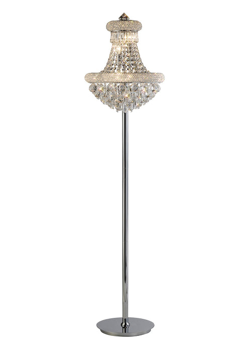 Diyas Alexandra Floor Lamp 6 Light E14 Polished Chrome/Crystal, Item Weight: 19.5kg • IL31444