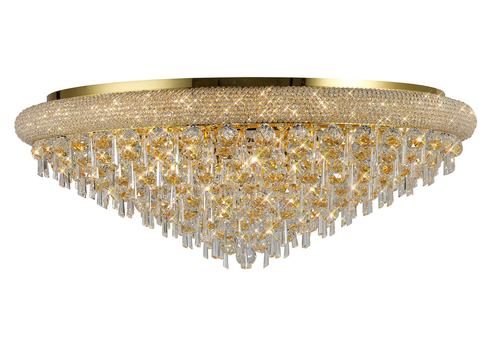 Diyas Alexandra Ceiling 18 Light E14 Gold/Crystal Item Weight: 37.3kg • IL32109