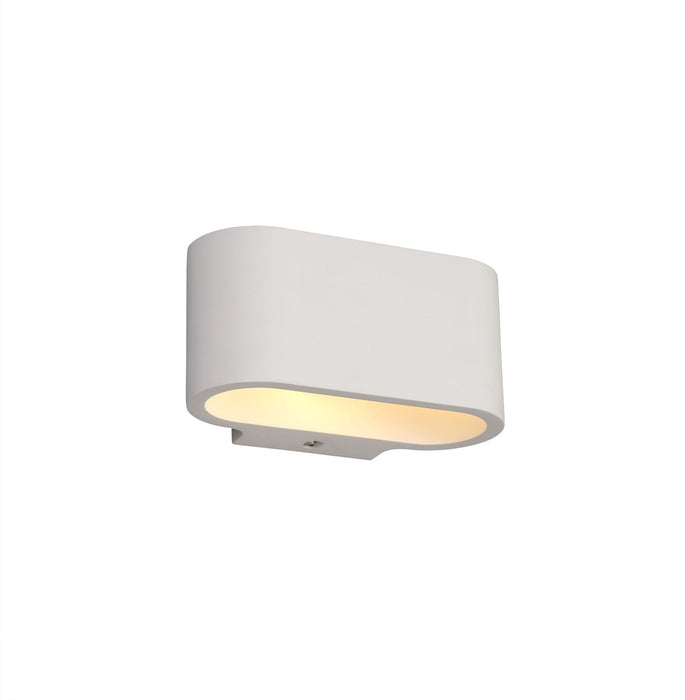 Deco Alina Oval Wall Lamp, 1 x G9, White Paintable Gypsum • D0495
