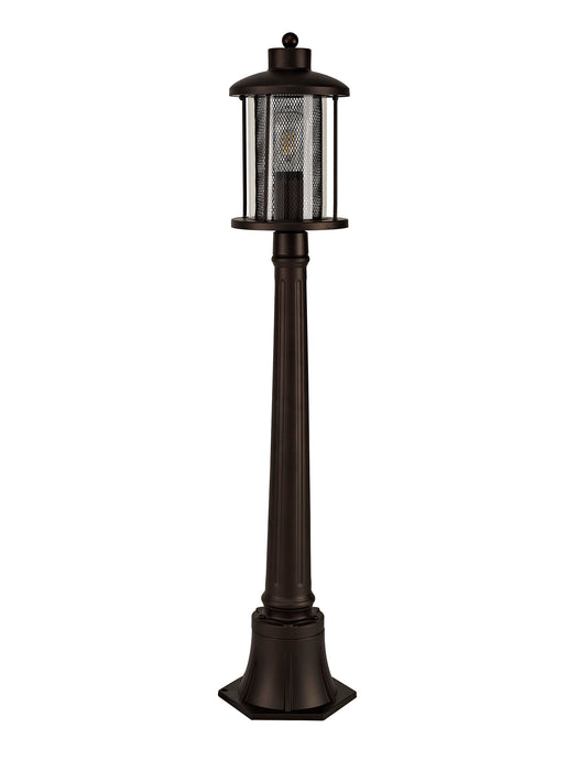 Regal Lighting SL-1887 1 Light Outdoor Post Light Antique Bronze With Clear Ripple Glass IP54