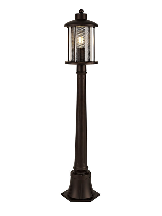 Regal Lighting SL-1887 1 Light Outdoor Post Light Antique Bronze With Clear Ripple Glass IP54